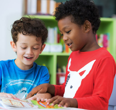 School children reading